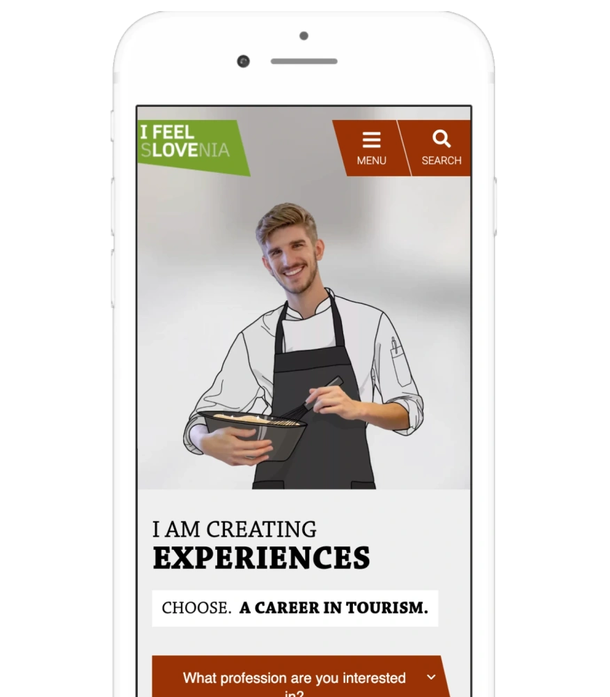 Screenshot of the front page of I Create Experiences